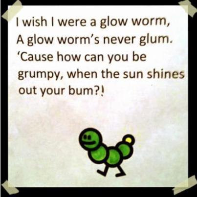 I wish I were a glow worm!